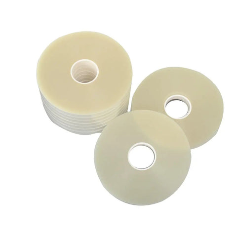 Premium OPP Strapping Tape 100 Roll Pack with smooth finish for secure bundling and automatic banding machine compatibility.