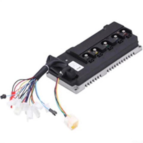 Beefy 48V 72V Ebike Controller 1200W Brushless Motor Driver With Sine Wave For Electric Scooters Two Wheel And Three Wheel Ebikes Conversion Part For Trikes, showing a black unit with colored wires.