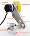 Close-up of the U Shaped Measuring Wheel Digital Length Counter With Led Display, featuring tension adjustment screws and mounting holes.
