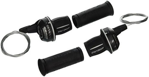 MRX Comp 7 Speed Shifter Set For Front And Rear Derailleurs With Microfriction Tech, includes stationary grips and cables