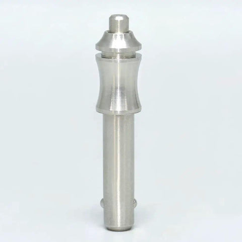 Pro Level Marine Grade Stainless Steel Ball Lock Pin Quick Release Safety Fastener With Button Spring Loaded Built Tough For Garage And Project Bench M12 X L10, shown from the front.
