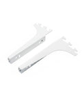 White Stainless Steel Slotted Shelf Brackets For Wall Mount Shelving Adjustable Stud Friendly Support For Kitchen Pantry Garage Cabinets