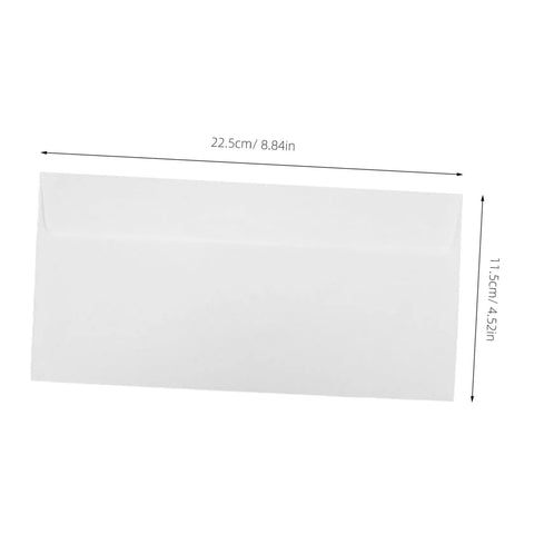 Single envelope from 100 Pack White Self Seal Envelopes With Release Paper For Privacy Protection, Bulk Office Must Haves, dimensions shown
