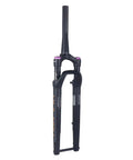 Mountain Bike Front Fork With Pneumatic Shock Absorbing Magnesium Alloy Build 12x100mm Thru Axle Disc Brake Compatible Rugged Upgrade For Rough Trails Orange Logo.