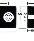Diagram of T-42 Solid Molded Rubber Trailer Bumper With Drilled Mounting Holes and Galvanized Washers