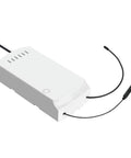Plug And Play Smart WiFi Ceiling Fan Light Controller With App And Remote Replacement component, white, with wires visible
