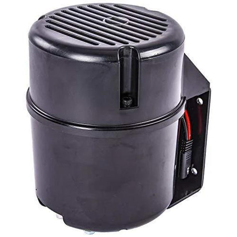 Leed Brakes VP001B electric vacuum pump, Black Bandit Series, side view with vented top and mounting bracket