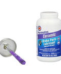 Permatex Ceramic Brake Parts Lubricant bottle, 8 oz, with purple applicator and brake rotor