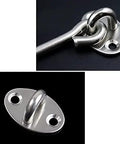 Rock Solid Sus 304 Stainless Steel Barn Door Latch With Hook And Eye Design Heavy Duty Rustproof Window Catch And Door Stop Built Tough For Indoor Outdoor Home Fixes With Screws close-up view of latch and hook.
