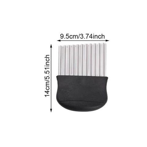 Crinkle cutter with stainless steel blade and black handle; 14 cm long for potatoes and vegetables
