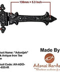 Antique Cast Iron Strap T Hinge 7.9 Inch Two Pack Matte Black For Barn Doors Gates Kitchen Cabinets Sheds Wooden Box Furniture Cedar