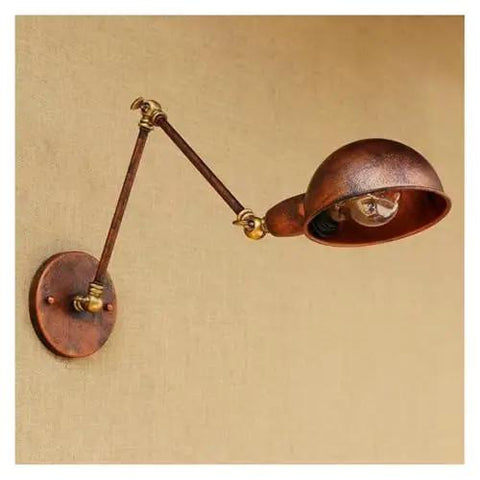JGSYD Adjustable Long Arm Wall Sconce - Vintage Industrial Home Lighting Retro Loft Lamp Stylish Wall Light Fixture for Living Room Bedroom Or Hallway,B-Small on wall with bronze finish.