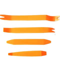 Four Piece Car Door Clip And Trim Panel Removal Tool Kit For Interior Trim Dashboard Repair And DVD Stereo Refits On Most Vehicles Universal Multi Vehicle Set For Quick Disassembly orange plastic pry tools set