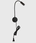 Plug In LED Reading Lamp Wall Sconce 3W Warm White 3000K Bead Lens Soft Light Flexible Gooseneck Black Finish with cord