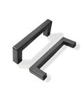 30 Pack 3 Inch Center To Center Solid Matte Black Cabinet Pulls Slim Square Bar Drawer Handles shown in close-up view