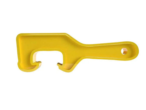 Heavy Duty Yellow Pail And Lid Opener For Tightly Sealed HDPE Buckets Lightweight Plastic Tool With Hang Loop Made In Usa Your Brand New Bad Boy That Cracks Open Stubborn Lids With Absolute No Sweat Ease