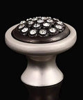 Slick Silver Cabinet Pulls For Drawers And Dressers Bringing Prime European Style Diamond Accent Handles For Cupboard Doors Dope Home Decor Hardware To Level Up Your Room Vibe Sharp, close-up view of modern cabinet pull with diamond embellishments.