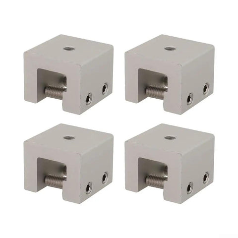 Heavy Duty Aluminum Standing Seam Clamps Kit For Solar Panel Mounting with four aluminum clamps and stainless steel screws.