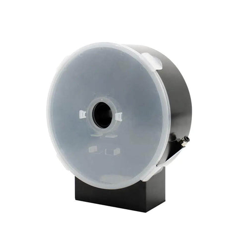 Black filament dryer box for 3D printer, designed for 1.75mm filaments, sturdy housing, focus keyword: Filament Dryer Box For 3D Printer Filament Storage And Drying Keeps Filament Dry No Moisture Mess Reduces Stringing And Clogs During Printing Com
