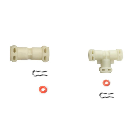 Thermoblock Connector Kit For Coffee Machine With Tube Seal Clamp Rings And Fluid Connection Replacement Parts Made From Plastic That Withstand High Temperature No Tools Needed For Quick Install Improves Current Transmission And Machine Efficiency, plastic connector set