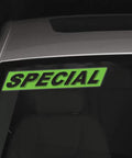 Fluorescent Green Gas Saver Window Stickers for Dealerships, Weatherproof Vinyl Auto Decals, High-Visibility Advertising Stickers on car window