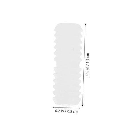Professional Grade Furniture Hidden Connectors For Shelf Assembly Fasteners and Cabinet Panel Joint Hardware Adjustable Concealed Locking Pins for Wood Work No Sweat Setup and Ironclad Build - White nylon connector, 0.2 in wide, 0.63 in tall.