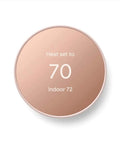 Nest Thermostat Smart WiFi Programmable Thermostat For Home Energy Savings ENERGY STAR Certified Sand Finish displaying 70 degrees