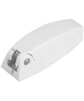 5 Pack Baggage Door Catch For RVs White ABS Door Holder with Spring Loaded Hinge, shown in side view detail.