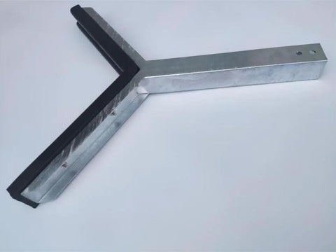Bow rest catcher assembly for boat trailer; hot-dip galvanized metal with rubber padding in a V-shaped bracket
