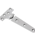 Three Pack Beefy Heavy Duty Tee Hinge Set For Cabinets Gates And Sheds, Marine Grade 316 Stainless Steel With High Polish Finish, Ideal For Indoor Outdoor Doors, Garden Gates, Boat Cabin, Yacht Doors, Wooden Cases. Single polished stainless steel tee hinge with four countersunk holes