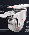Rock Solid Dead Quiet Heavy Duty Stainless Steel Caster Wheels Roll Smooth 40mm Ball Bearing swivel caster with thickened base plate.