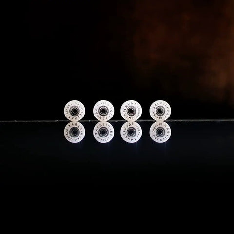 Sixth Generation Handmade Fingerboard Wheels Set Four Pieces Dope Ice And Soul Wheels With Germany PRO Bearings displayed
