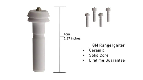 Spark Igniter For Gas Stove Replacement Pack Of Four Ceramic Spark Electrodes with size and features listed