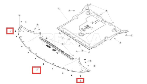 Diagram of Tesla 20 Piece 8mm Bumper Cover Undertray Push Type Retainer Clips For Model 3 Model Y Model X Model S installation