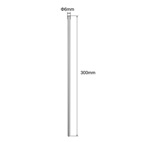 Two Pack 6mm By 300mm Linear Motion Rods, Chrome Plated Case Hardened Steel Rail Shafts For 3D Printers And CNC Machines, High Precision, Ultra Smooth Sliding, 58-64 HRC, 6mm x 300mm rod