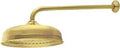 Rainfall Shower Head Set With Seventeen Inch Arm In Brushed Brass Ten Inch Round Rain Showerhead Solid Brass Construction