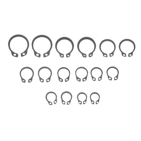 Premium 304 Stainless Steel External Circlip Retaining Ring Assortment Set With 100 Pieces Across Ten Common Sizes From 8mm To 18mm For Automotive Machinery And Home Repairs Rust Resistant Durable Quick Fit Tool Kit, assorted circlips