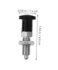 Built Damn Tough Stainless Steel Self Locking Indexing Plunger With Slick Spring Return Knob, 1.93 in height, for jigs and clamps.