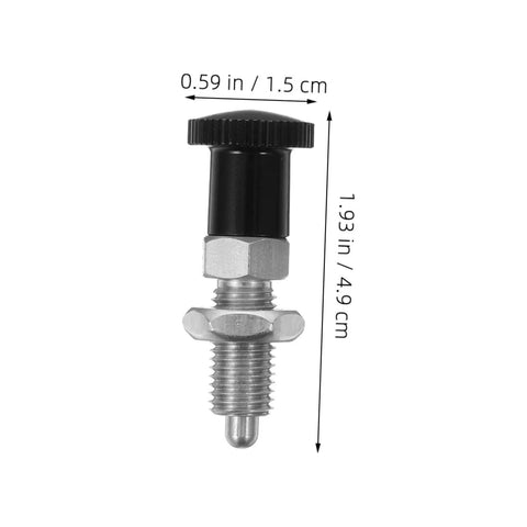 Built Damn Tough Stainless Steel Self Locking Indexing Plunger With Slick Spring Return Knob, 1.93 in height, for jigs and clamps.