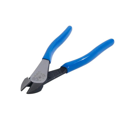 Beefy Heavy Duty Diagonal Cutting Pliers With Angled Head For Tight Cuts On ACSR Screws Nails And Hardened Wire, 8 Inch, Made In USA, High Leverage Design Delivers Superior Cutting Power And Closer Reach.