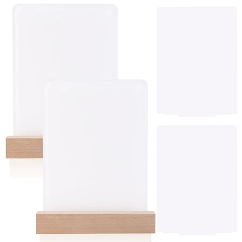 5 By 7 Inch Sublimation Ready Heart Shape LED Acrylic Photo Frames Set With Four Acrylic Panels And Two Wood Stands for DIY display.