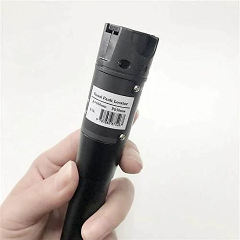 Handheld 50mW VFL Fiber Optic Visual Fault Locator Pen for long range testing up to 26km, ideal for routers, switches, and cables.