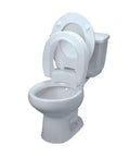 Hinged Elevated Toilet Seat White With Three Inch Lift Adds About Three To Four Inches Of Height For Easier Sit And Stand No Fuss Easy To Clean Hinges And Supports Up To 350 Pounds