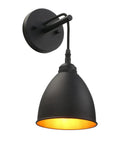 Dope Industrial Wall Sconce In Matte Black Finish Barn Style Farmhouse Wall Light With Metal Lampshade Hanging