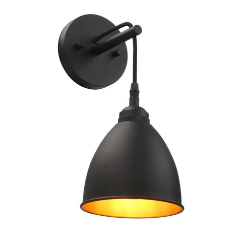 Dope Industrial Wall Sconce In Matte Black Finish Barn Style Farmhouse Wall Light With Metal Lampshade Hanging