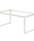 Straight Up Heavy Duty Industrial Table Legs White Cast Iron Furniture Base For Dining Bench And Desk With Welded Support Bars Built Like A Tank For Your Next DIY Build, showcasing a white cast iron frame