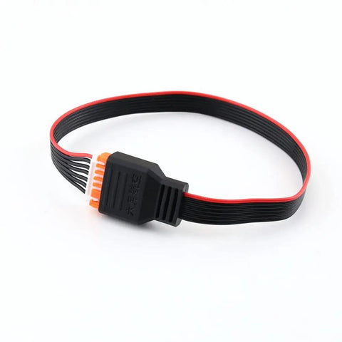 JST XH Balance Cable Kit For LiPo 2S To 6S With Expansion Leads And Adapter Conversion Line, black and red silicone cable, close-up