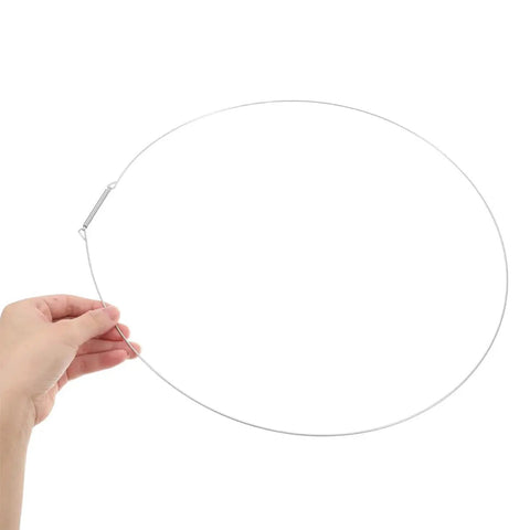 Hand holding Drip Proof Front Load Washer Water Seal Door Wire Spring Clamp Three Pcs Retainer 34cm Silver Steel Wire
