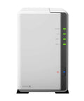 Next Level Network Attached Storage Server For Business Featuring Slick Two Terabyte Solid State Drives And Hella Quick Quad Core Processor With 512 Megabytes Ram And Gigabit Network Port For Badass Backup And Private Cloud Setup front view of white NAS unit with LED indicators