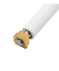 Close-up of a Five Pack Platen Roller And Paper Feed Transport Kit For Label Printers featuring white roller and gold connector.